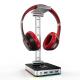 W115mm Aluminum Headphone Stand , 800g Headset Holder With 3 Usb Ports