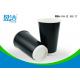 16oz Disposable Black Recyclable Paper Cups With Double Structure Design