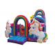 Kids Unicorn Bouncy Castle With Water Slide Princess Pink Giant Jumping Rainbow Inflatable Water Bounce Houses