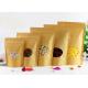 Recyclable 4 Oz Kraft Paper Stand Up Chips Packaging Bags Transparent Window