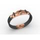 Top Quality Europe Fashion Stainless Steel Genuine Leather Silicone Bangle Bracelet ADB151