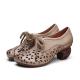 S342 Women'S Shoes Spring And Summer Hot Style Leather Round Toe Lace Women'S Shoes Mid-Heel Single Shoes Original Handm