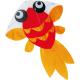 Gold Fish Pattern Of  Polyester Material Kids Flying Kites Easy Assembled Convenient Carry