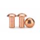 Red Copper Flat Round Head Solid Rivets  Red Copper Domed Head Rivets
