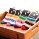 Promotional colorful stripe design embroiderying logo OEM cotton dress socks for baby