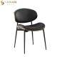 Restaurant Modern Fabric Upholstered Dining Chairs H54.5cm Luxury Metal Legs