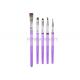 5Pcs Decorating Brush Set With Purple Slim Handle Art Painting Brush Collection For Food