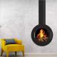 Villa Ceiling Mounted Stove Oval Sharp Wood Burning Steel Hanging Fireplaces