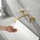 Gold 8 In Widespread Wall Mount Centerset Bathroom Faucet 2 Handle