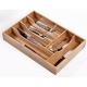 Stackable Bamboo Cutlery Tray Drawer Organizers With Absorb Less Liquid