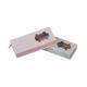 Cardboard White Eyelash Boxes With Holographic Effect Clear Window
