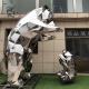 Stainless Steel Bear Sculpture Mother And Son Geometric Polished Modern Large Outdoor Metal