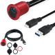 USB 3.0 Flush Mount Extension Cable 2M Car Dashboard Panel USB Type