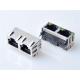 HULYN Very low profile, Shielded RJ45 Modular Jack, Through Hole Type, 1x2,with LEDs，