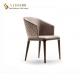 Removable Armrest European Style Dining Chair 62cm Width Solid Wood Legs