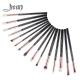 Jessup 15pcs Black/Rose gold Wood Handle Eyeshadow Eyebrow Shader Makeup Brush Set T157