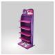 Retail merchandise free standing Display Cardboard Racks fixtures Purple Colorful printed