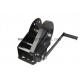 Black 2600 Lb Boat Manual Winch With Automatic Brake CE Approved Stainless Steel