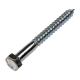 DIN571 Stainless Steel Hex Head Lag Screw Zinc Plated Steel Chrome 3/8'' X 2''