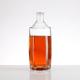 Super Flint Glass Flat Shoulder Empty Whiskey Bottle with Cork Lid 100ml 500ml 750ml