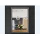 Flower Grain Color Framed Bathroom Mirrors With PS Plastic Mirror Frame