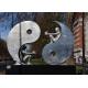 Public Art Modern Stainless Steel Sculpture , Yin And Yang Sculpture For Garden