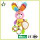 EN71 25cm Soft Plush Baby Rattles With Teeth Chew And Mirror