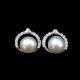 Fashion Pearl And Cubic Zirconia Earrings / 925 Sterling Silver Jewelry