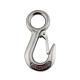 304 Stainless Steel Large Eye Crane Lifting Hook with Latch OEM and Durable Design