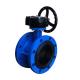 Ductile Iron Soft Sealing Double Flange Butterfly Valve Gearbox Operated