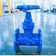 Blue Flange Gate Valve DN100 Ductile Iron Gate Valve For Oil Gas Water