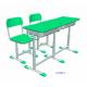 Green Double Seater School Desk And Chair / Children 's Classroom Furniture