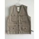 vest, waistcoat, mens vest in 100% cotton  fabric, fishing vest, fishing waistcoat, casual vest, beige, S-3XL