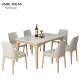 Nordic 6 Seater Luxury Marble Dining Table Set Scratch Resistant Customized Size