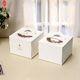 Custom printed cardboard paper cake boxes with handle Wholesale 12inch white wedding cake box