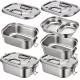 Stainless Steel Bento Box Metal Lunch Box Containers Leak-proof For Adults Dual Tiers Metal Lunch Box Container
