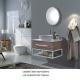 Modern Style PVC Bathroom Cabinet with LED Mirror Lamp Wall Mounted