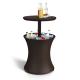 Contemporary Hot Tub Side Table With 7.5 Gallon Beer And Wine Cooler Outdoor Patio Furniture