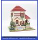 Diy wooden dollhouse mini glass dollhouse miniature room box model building cottage 13836