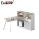 Office Workstation Desk With Partition And Attached Cabinet Modern Style