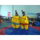 Inflatable Amusement Park With Yellow Sumo Suit For Adult And Kids