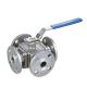 1''-8'' Flange Connection Handle Modulating Four Way Ball Valve with Hexagon Head Code