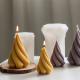 Unique Aesthetic Ribbed Swivel Home Decor Spiral Dinner Wax Silicone Candle Mould