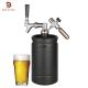 Matte Black Pressurized Mini Keg , 2L 64oz Pressurized Beer Mini Keg System
