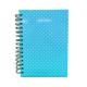 Blue PVC Hard Cover Custom Printed Spiral Notebooks Metal Double Spiral Binding