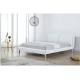 Full Size Platform Bed Linen Fabric  Simple Design Solid Wood Frame