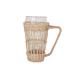 High End Coffee Tea Clear Water Cup Clear Glass Mug With Rattan Holder