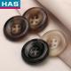 Polyester Black 4 Hole Buttons 21mm / 25mm Decorative Buttons For Crafts