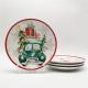 Personalized Christmas Ceramic Plate Set Luxury Round Edge Shape