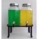 2 PC glass juice / beverage dispensers on the rack